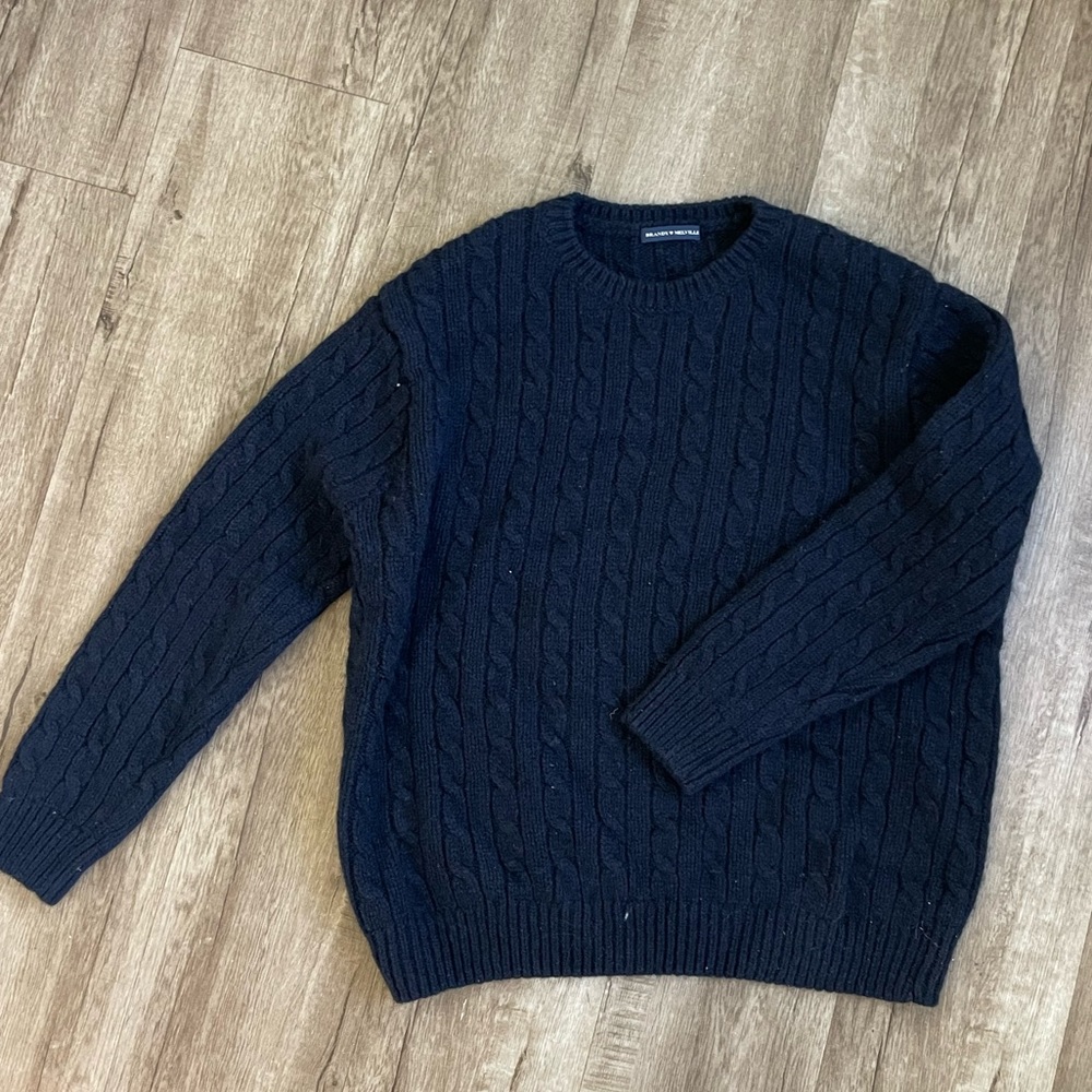 Brandy Melville Navy Cable Knit Sweater